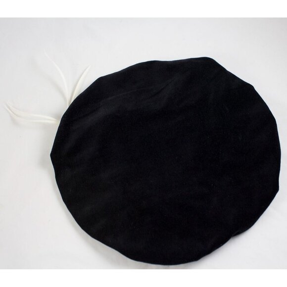 Vintage Black Velvet Coat & Hat with Feathers Fits 28" Porcelain Doll 1990's - Picture 8 of 10